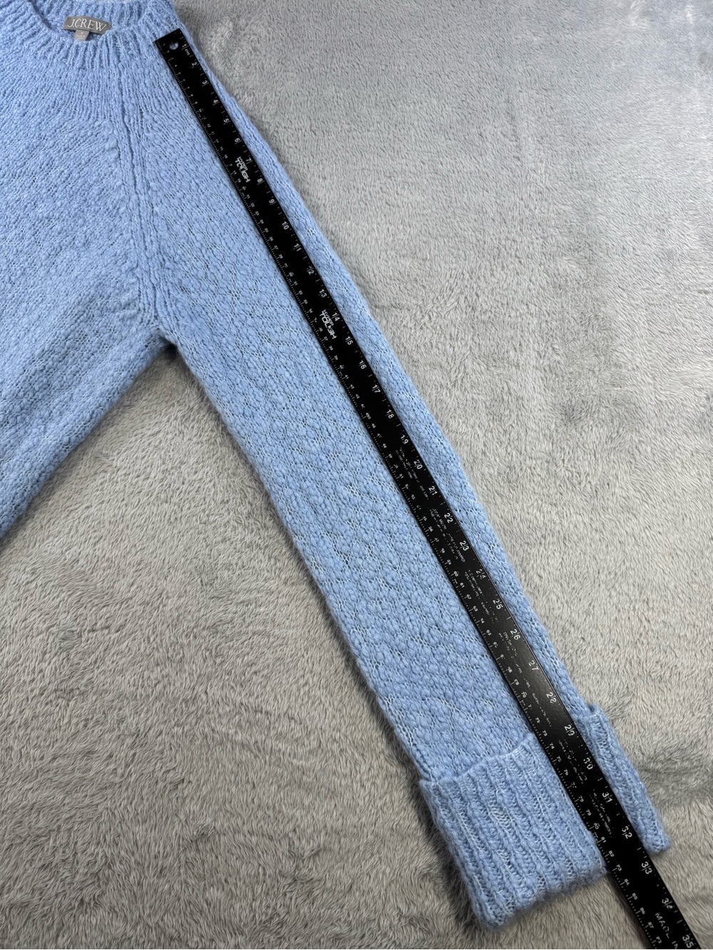 J.Crew Blue Alpaca Blend Textured Mock Neck Sweater Medium - Picture 9 of 11